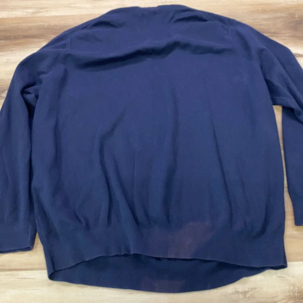 Polo Ralph Lauren V-Neck Sweater 3XLT Big & Tall Pima Cotton Navy Blue